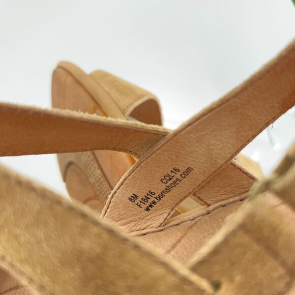 Born Womens Sandal Size 8 Brown Suede Leather Flat Slingback Open Toe Shoe - Picture 10 of 13